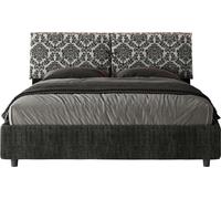 ITYHOME - Cama tapizada con cajón de almacenamiento, tamaño 160x190, con revestimiento de tela Agata 8, color azul Mados
