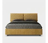 ITYHOME - Cama tapizada con cajón de almacenamiento, tamaño 160x190, con revestimiento de tela "Aragona 3" en color amarillo