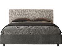 ITYHOME - Cama tapizada con cajón de almacenamiento, tamaño 160x190, con revestimiento de tela Era 02, color gris Arla