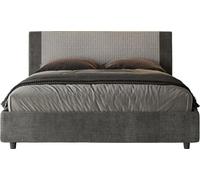 ITYHOME - Cama tapizada con cajón de almacenamiento, tamaño 160x190, con revestimiento de tela "Labirinto 02" en color gris rosado