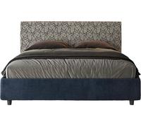 ITYHOME - Cama tapizada con cajón de almacenamiento, tamaño 160x200, con revestimiento de tela Era 09, color azul Arla