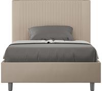 ITYHOME - Cama tapizada con somier de láminas, tamaño 120x190, con revestimiento de cuero sintético en color gris "Goya"
