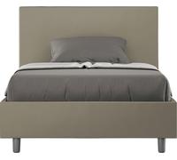 ITYHOME - Cama tapizada sin somier, tamaño 120x190 cm, con revestimiento de cuero sintético color cappuccino, modelo Adele