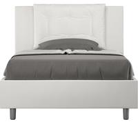 ITYHOME - Cama tapizada sin somier, tamaño 120x190, con revestimiento de cuero sintético, color blanco, modelo Annalisa