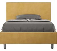 ITYHOME - Cama tapizada sin somier, tamaño 120x210 cm, con funda de microfibra color ocre, modelo Adele