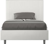 ITYHOME - Cama tapizada sin somier, tamaño 120x210 cm, con revestimiento de cuero sintético, color blanco, modelo Goya