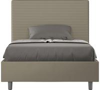 ITYHOME - Cama tapizada sin somier, tamaño 120x210 cm, con revestimiento de cuero sintético color cappuccino