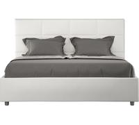 ITYHOME - Cama tapizada sin somier, tamaño 140x190, con revestimiento de cuero sintético, color blanco, modelo Mika