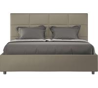 ITYHOME - Cama tapizada sin somier, tamaño 140x190, con revestimiento de cuero sintético color cappuccino, modelo Mika