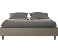 ITYHOME - Cama tapizada sin somier, tamaño 140x190, con revestimiento de cuero sintético color cappuccino, modelo Azelia