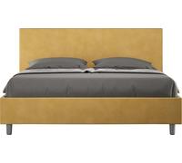 ITYHOME - Cama tapizada sin somier, tamaño 140x210, con funda de microfibra color ocre, modelo Adele