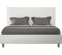 ITYHOME - Cama tapizada sin somier, tamaño 140x210, con revestimiento de cuero sintético, color blanco, modelo Goya