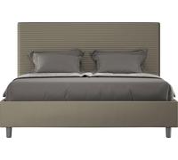 ITYHOME - Cama tapizada sin somier, tamaño 140x210, con revestimiento de cuero sintético color cappuccino
