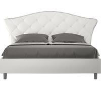ITYHOME - Cama tapizada sin somier, tamaño 160x190, con revestimiento de cuero sintético, color blanco, modelo alargado
