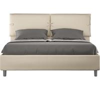 ITYHOME - Cama tapizada sin somier, tamaño 160x190, con revestimiento de cuero sintético en color gris paloma, modelo Sleeper
