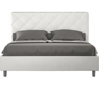 ITYHOME - Cama tapizada sin somier, tamaño 160x200, con revestimiento de cuero sintético, color blanco, modelo Priya