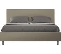 ITYHOME - Cama tapizada sin somier, tamaño 160x210, con revestimiento de cuero sintético color cappuccino, modelo Adele
