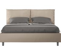 ITYHOME - Cama tapizada sin somier, tamaño 160x210, con revestimiento de cuero sintético en color gris paloma, modelo Antea