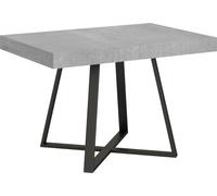 ITYHOME - Mesa auxiliar abatible, 120/204 x 80 cm, modelo Abbraccio, patas de mesa en color cemento, estructura en color antracita
