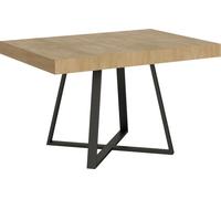 ITYHOME - Mesa auxiliar abatible, 130/390 x 90 cm, modelo Abbraccio, con tablero en roble natural y patas en color antracita