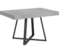 ITYHOME - Mesa auxiliar abatible, 130/390 x 90 cm, modelo Abbraccio, patas de mesa en color cemento, estructura en color antracita