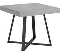 ITYHOME - Mesa auxiliar abatible, 90/194 x 90 cm, modelo Abbraccio, patas de mesa en color cemento, estructura en color antracita