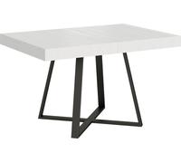 ITYHOME - Mesa auxiliar abatible "Abbraccio", 130/390 x 90 cm. Estructura en madera de haya blanca, patas en color antracita