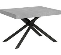 ITYHOME - Mesa auxiliar extensible, 130/390 x 90 cm, modelo Karida, patas de cemento en color gris antracita
