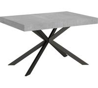 ITYHOME - Mesa auxiliar extensible, 130/390 x 90 cm, modelo Plaker, patas de cemento en color gris antracita