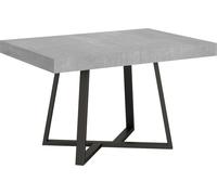 ITYHOME - Mesa auxiliar extensible, 130/390 x 90 cm, modelo Zeplir, patas de cemento en color gris antracita