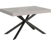 ITYHOME - Mesa auxiliar extensible, 140/400 x 90 cm, con patas de madera enrostrada "Plaker" y estructura en color antracita