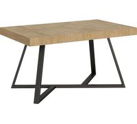 ITYHOME - Mesa auxiliar extensible, 140/400 x 90 cm, modelo Booster, con tapa en roble natural y patas en color antracita