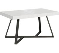 ITYHOME - Mesa auxiliar extensible, 140/400 x 90 cm, modelo Booster, estructura en blanco, patas en gris antracita