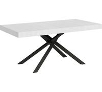 ITYHOME - Mesa auxiliar extensible, 180/440 x 90 cm, modelo Karida, con patas de haya blanca y estructura en color antracita