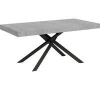 ITYHOME - Mesa de comedor extensible, 160/264 x 90 cm, modelo Karida, patas de cemento en color gris antracita