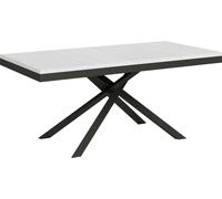 ITYHOME - Mesa de tocador extensible, 180/440 x 90 cm, modelo Karida Evolution, estructura y patas en color antracita, tablero en madera de fresno blanco