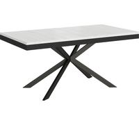 ITYHOME - Mesa de tocador extensible, 180/440 x 90 cm, modelo Plaker Evolution, estructura y patas en color antracita, tablero en madera de fresno blanco