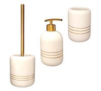 iubihome - Juego Accesorios de Baño Completo de Lujo, Kit de 3 Piezas, Set de Baño de Cerámica, Conjunto Accesorios para Cuartos de Baño Modernos