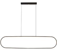 IUokLU Lámpara de araña de tira larga LED regulable, lámpara colgante moderna de latón cepillado para interiores, mesa de comedor, lámpara suspendida ajustable para dormitorio (negro, 120 cm)