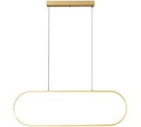 IUokLU Lámpara de araña de tira larga LED regulable, lámpara colgante moderna de latón cepillado para interiores, mesa de comedor, lámpara suspendida ajustable para dormitorio (dorado-80 cm)