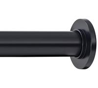 Ivilon Barra de cortina de tensión - Barra de tensión de resorte para ventanas pequeñas o ducha, 16 a 24 pulgadas, color negro