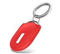 ivoler Funda para Xiaomi Tag con Llavero Metálico, Carcasa Protectora de Silicona, Anti-Perdida Antigolpes y Anti-Arañazos, Protector de Localizador para Llaves, Mascotas, Maletas y Mochilas, Rojo