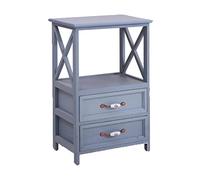 IWENZHKPA Mesa de Salón Mesita De Noche Retro Simple Madera Maciza, Armario Almacenamiento para Dormitorio, Lateral, Cajón, Multicapa Centro(Blue)