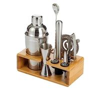 IWENZHKPA Shaker Cócteles Juego De Elaboración Cócteles 10 Piezas con Soporte Exhibición para Barra Casera Herramienta Acero Inoxidable Bar Set(550ml)