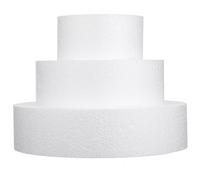 IWOWHERO Moldes para Pasteles de Espuma Redondos Blancos 3 Piezas Diferentes Tamaños para Practicar Decoración y Pintar en Bodas y Fiestas