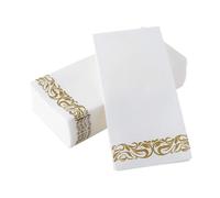 IWOWHERO Servilletas Doradas Desechables para Cena y Fiestas, Diseño Grueso y Seguro, 25 Piezas Elegantes de Pulpa de Madera para Reuniones y Entretenimiento Diario