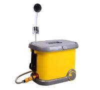 IXPIUZB Ducha portátil eléctrica de 36 L con calefacción, con Ruedas, Agua Caliente termostática a 60°, autocebante, para Camping/Exteriores