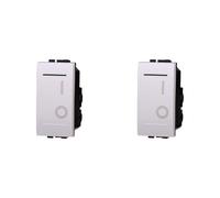 IXTRIMA Interruptor bipolar 0-1 16 A color blanco compatible con Bticino Living Light set 2 unidades