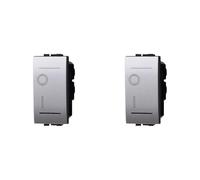 ixtrima Interruptor bipolar 0-1 16 A color gris compatible con Bticino Living International/Light 2 unidades