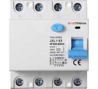 IXTRIMA Interruptor diferencial puro 4P 63A 300mA 380V-6KA 300mA para carril DIN - 4 módulos DIN - Protección circuitos y seguridad instalaciones